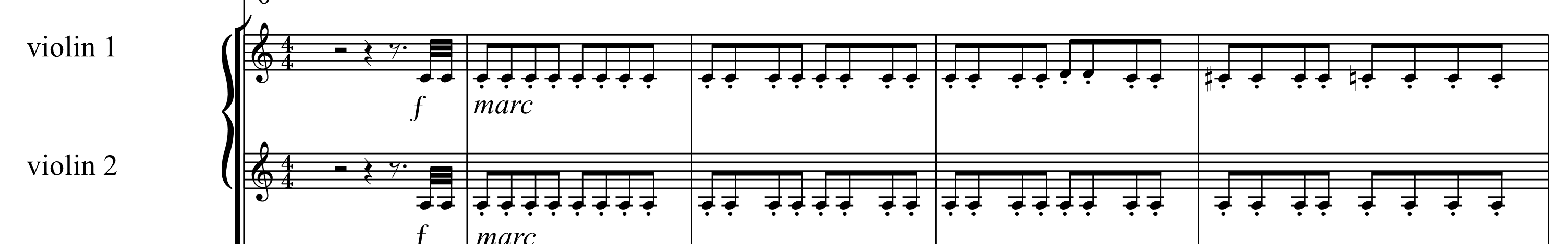 Score excerpt from the finale of third symphony by Adam Pounds