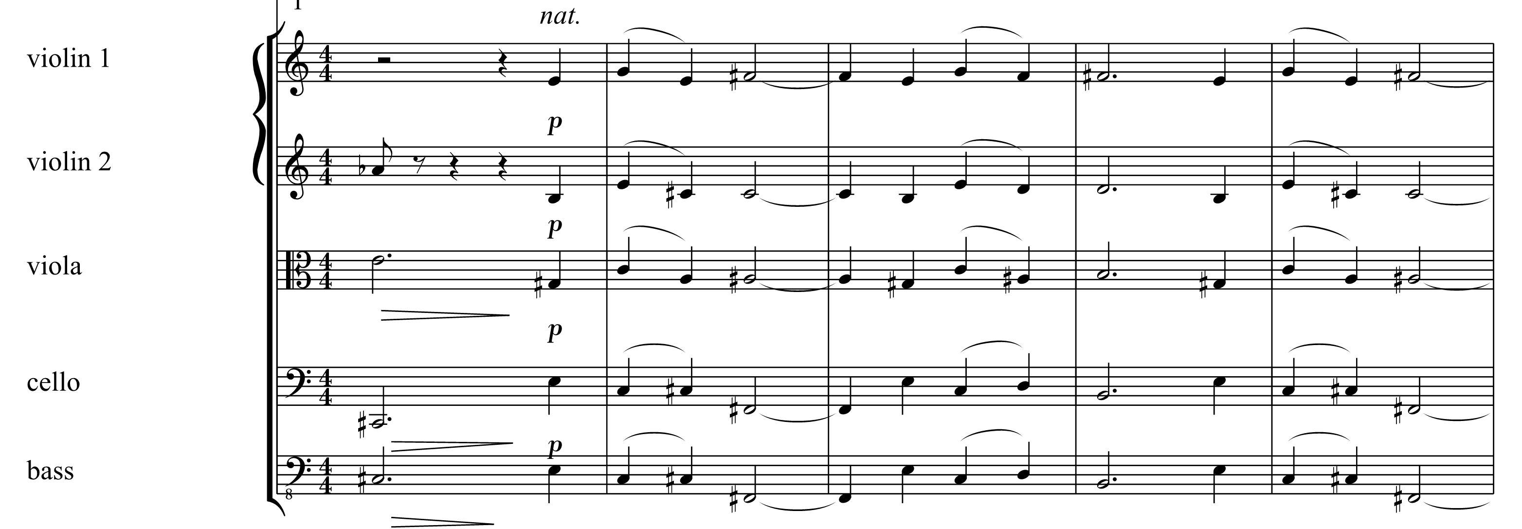 Prayer-like figure (score excerpt from the first movement of third symphony by Adam pounds)