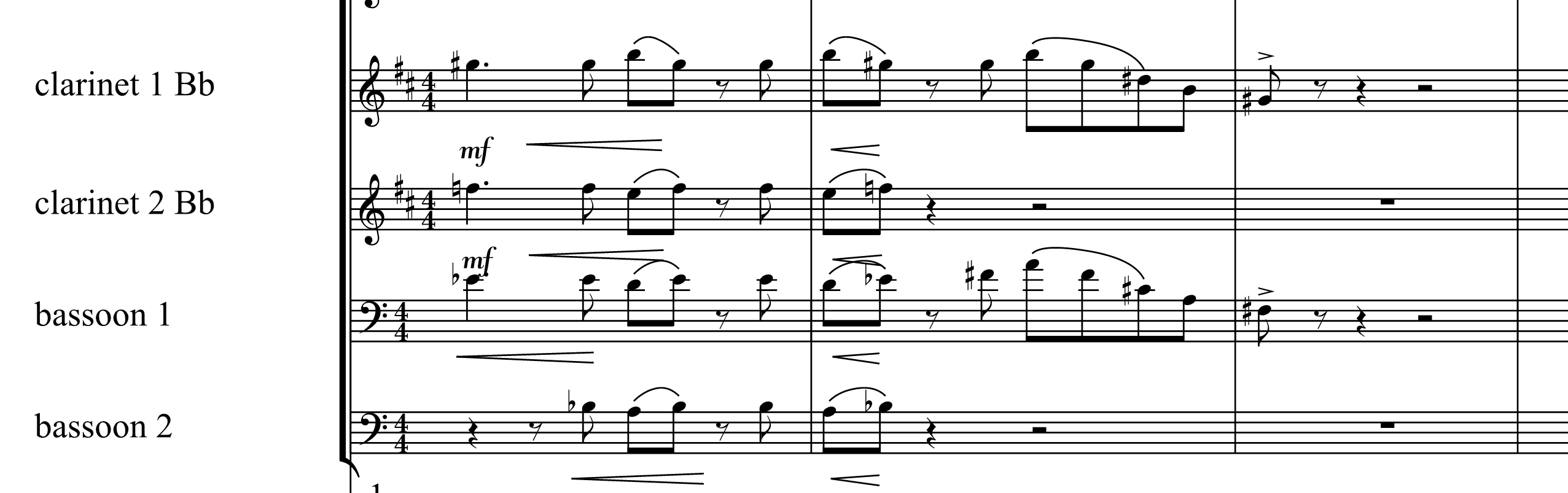 Score excerpt from the first movement of third symphony by Adam Pounds