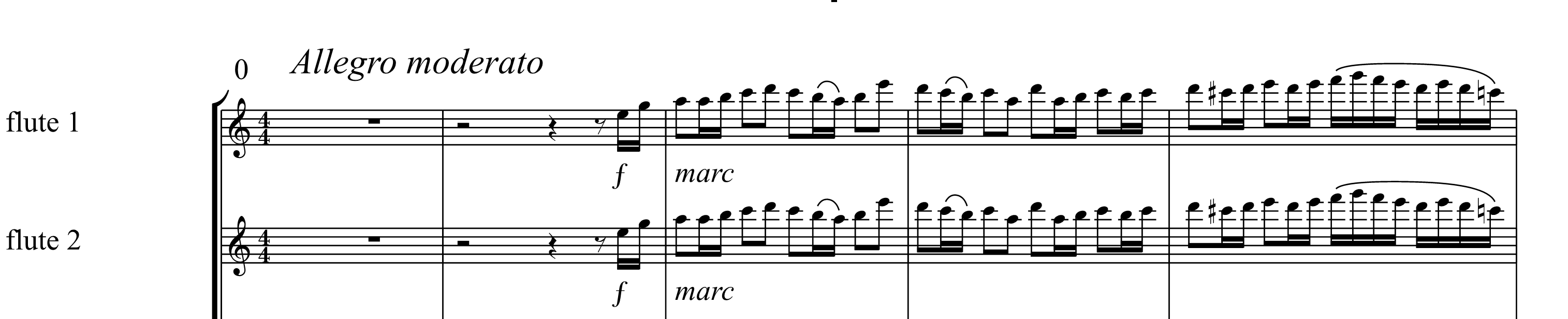Score excerpt from the finale of third symphony by Adam Pounds
